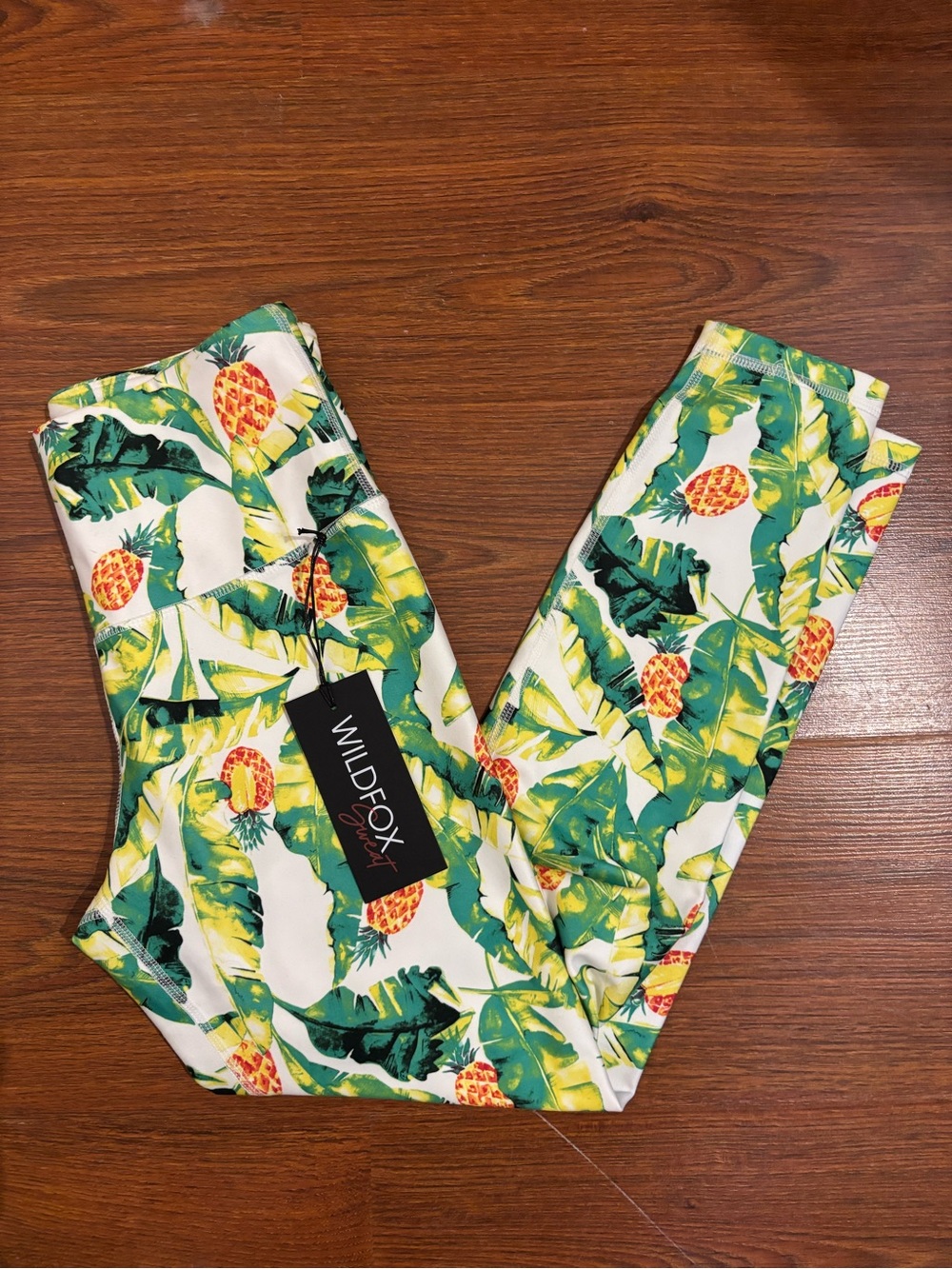 NWT by Wildfox Tropical Pineapple Print Leggings in Green and Yellow